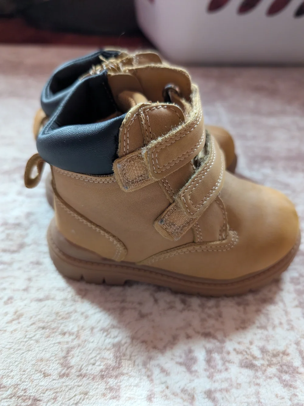 wander nation Tan Double-Strap Kids Ankle Boots